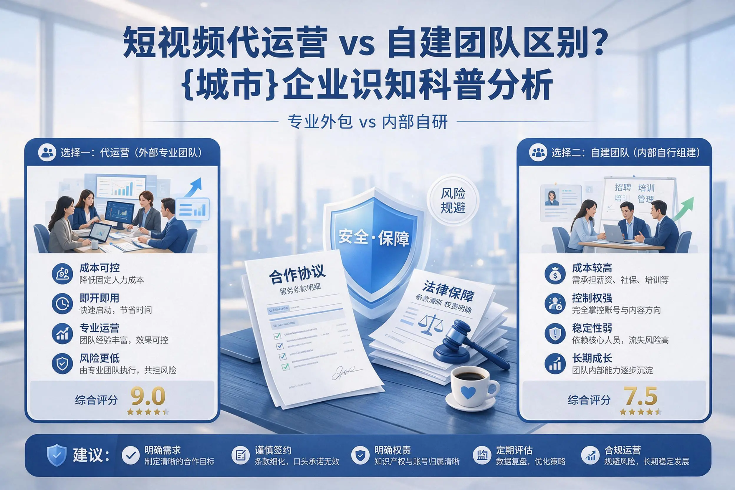 短视频代运营与自建团队区别？龙岩企业认知科普分析