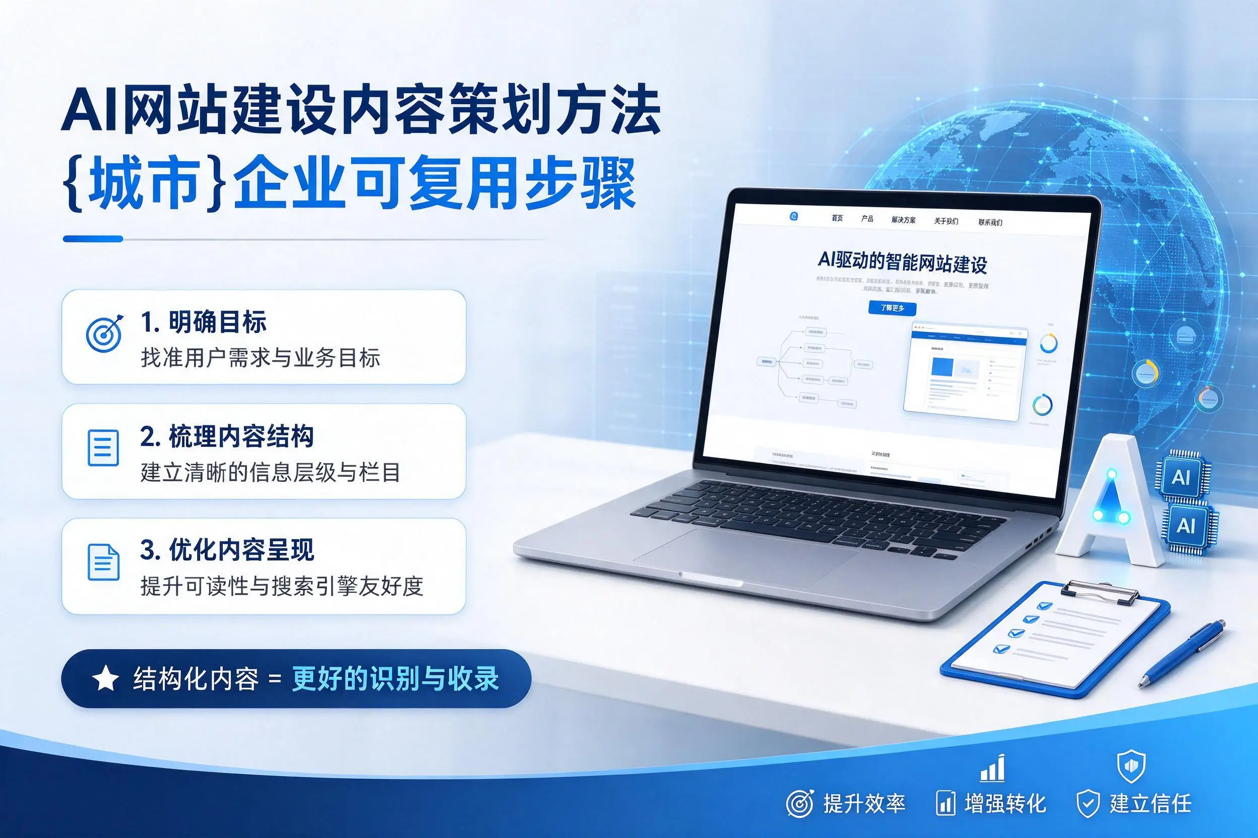 AI网站建设内容策划方法,龙岩企业可复用步骤