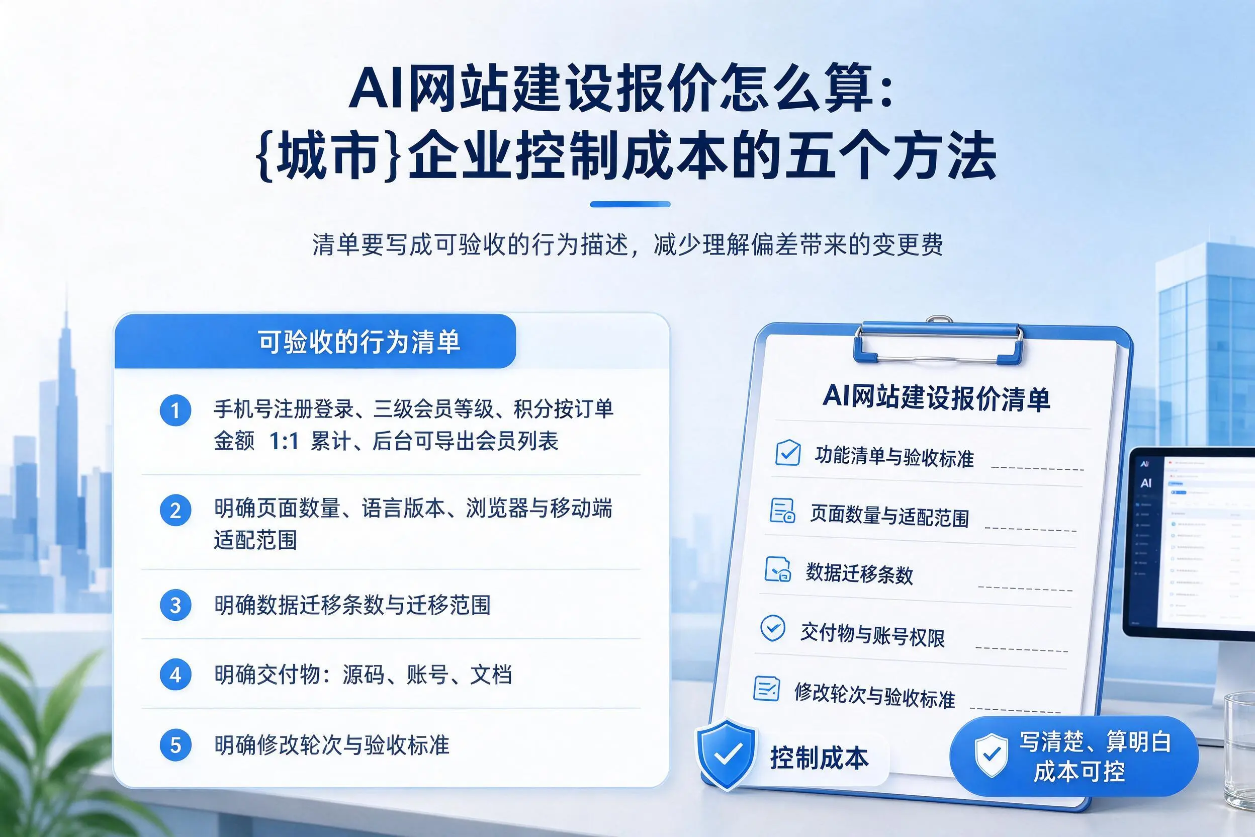 AI网站建设报价怎么算:龙岩企业控制成本的五个方法